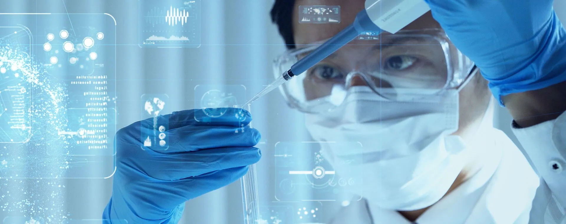 Lab technician with a chemical sample